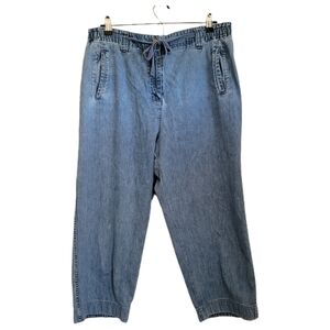 Orvis Jeans Womens Size 12 Blue Elastic Waistband High Rise Light Wash